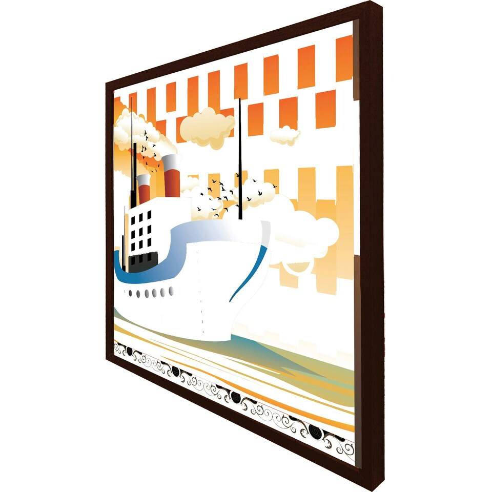 image 1 of Art deco ship (Picture Frame) Black | M