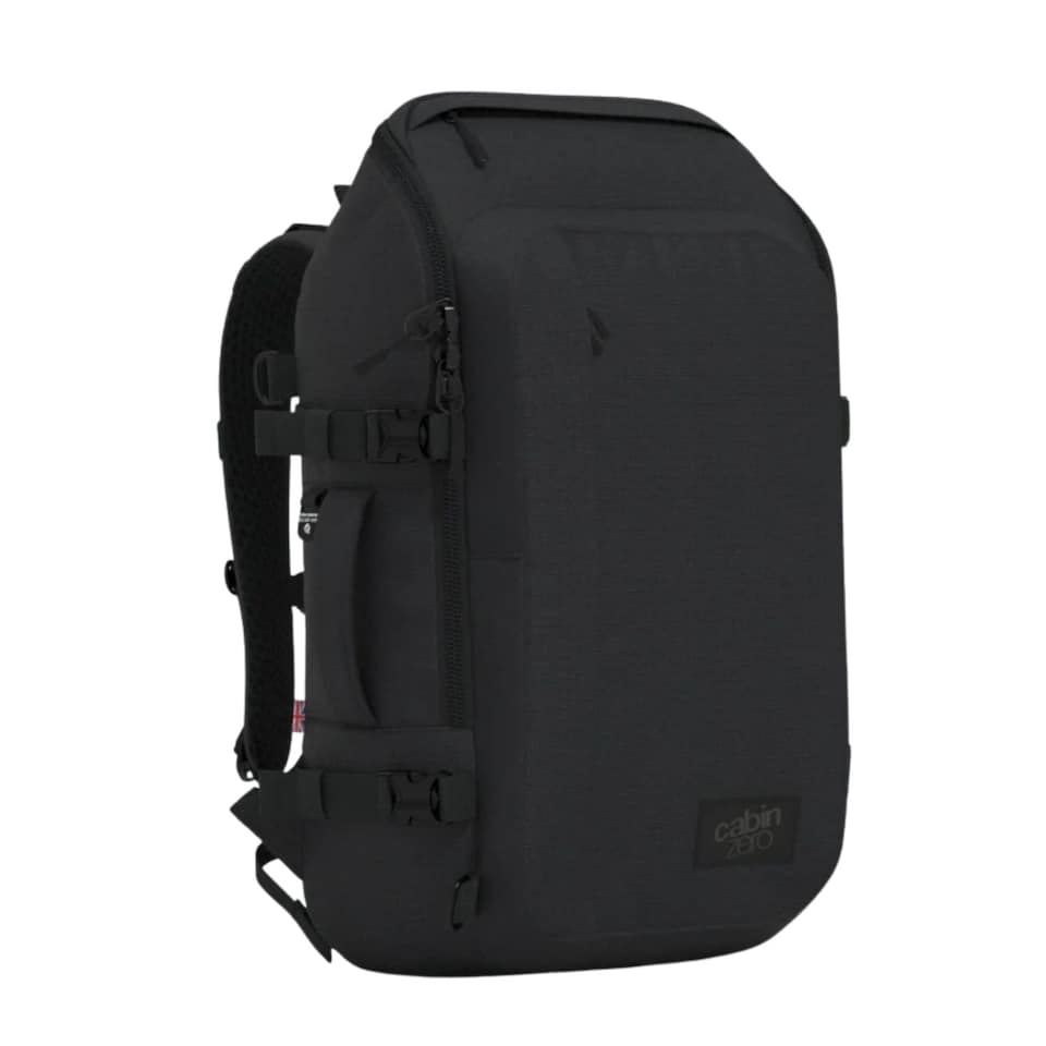 image 1 of CabinZero ADV Backpack 32L, Lightweight Travel Carry-On Backpack | Black | Absolute Black