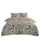 image 1 of VELVETIO Hayes Complete Duvet Cover Set with Fitted Sheet Breathable Bedding Quilt Green | Double