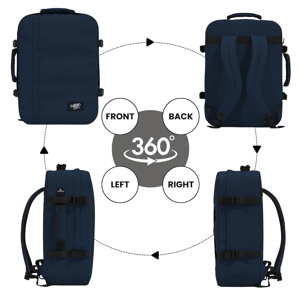 image 1 of CABINZERO Classic Cabin Backpack 44L, Lightweight Bag for Long Trips | Blue | Navy