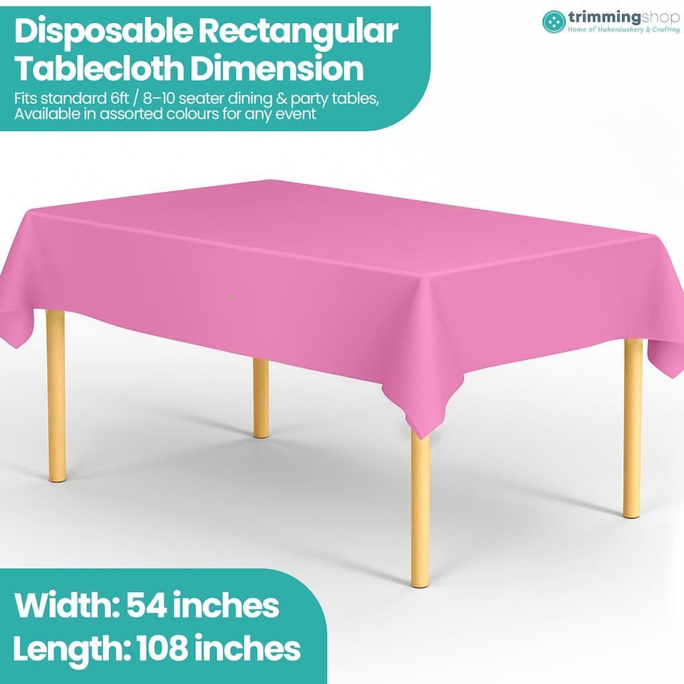 image 1 of Disposable Plastic Table Cover, Table Liner - 54" x 108"