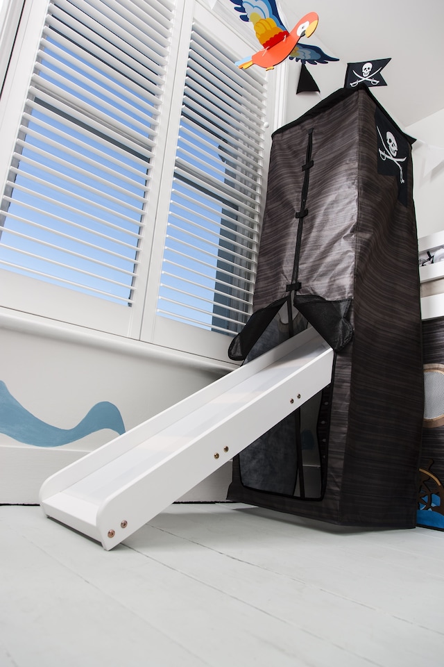 image 1 of Moro Kids Cabin Bed Midsleeper with Slide & Pirate Hideaway Tent, Tower & Tunnel in White