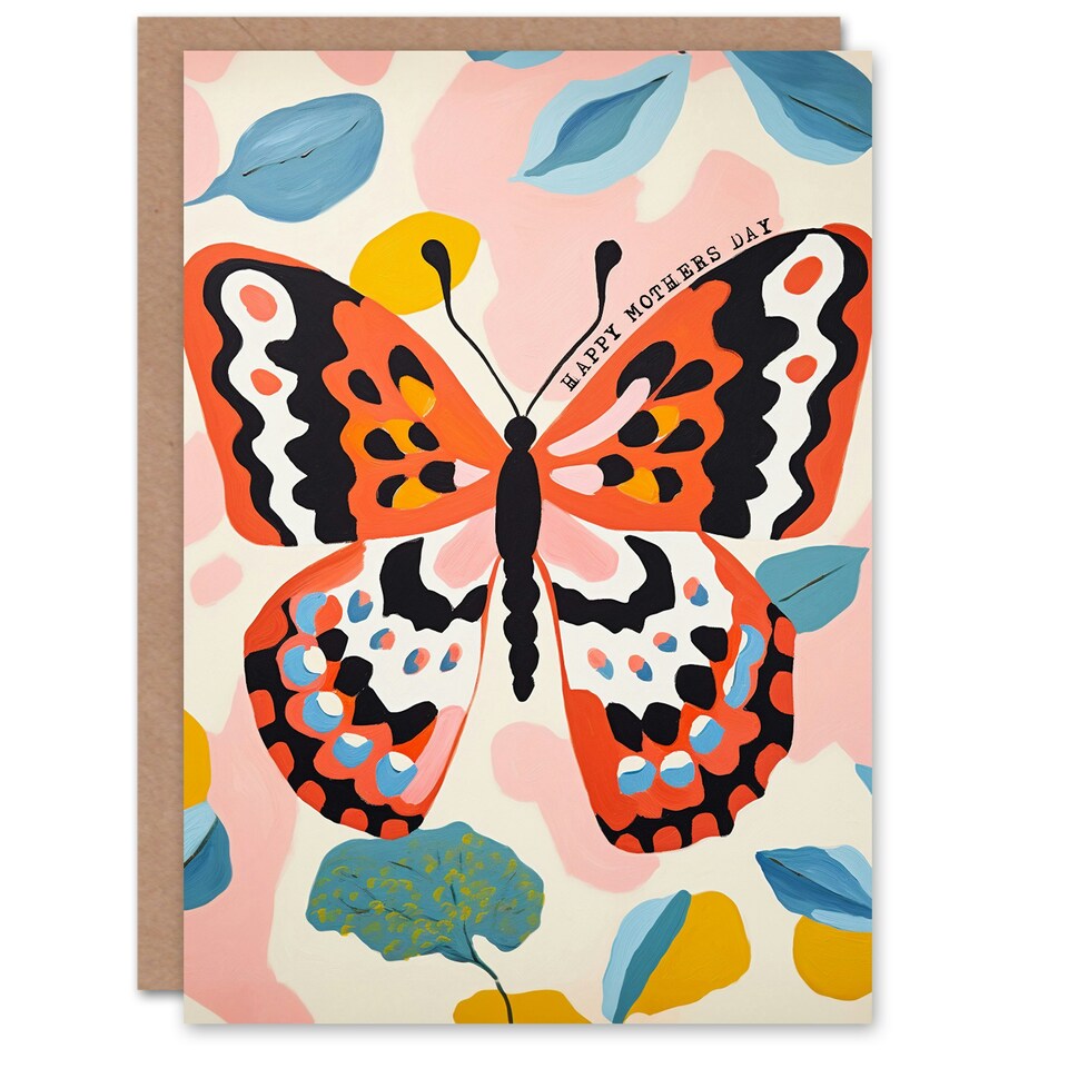 image 1 of Mothers Day Card Colourful Boho Butterfly Mum Card