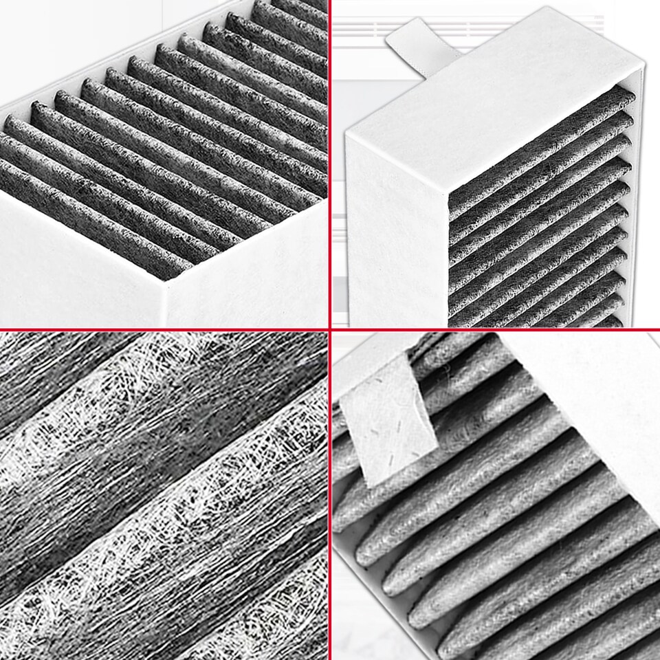 image 1 of SPARES2GO Activated Carbon Filter for Neff T48PC7BX2 T48TD7BN2 T58PL6EX2 T58TL6EN2 Cooker Hood (Pack of 4 Filters)