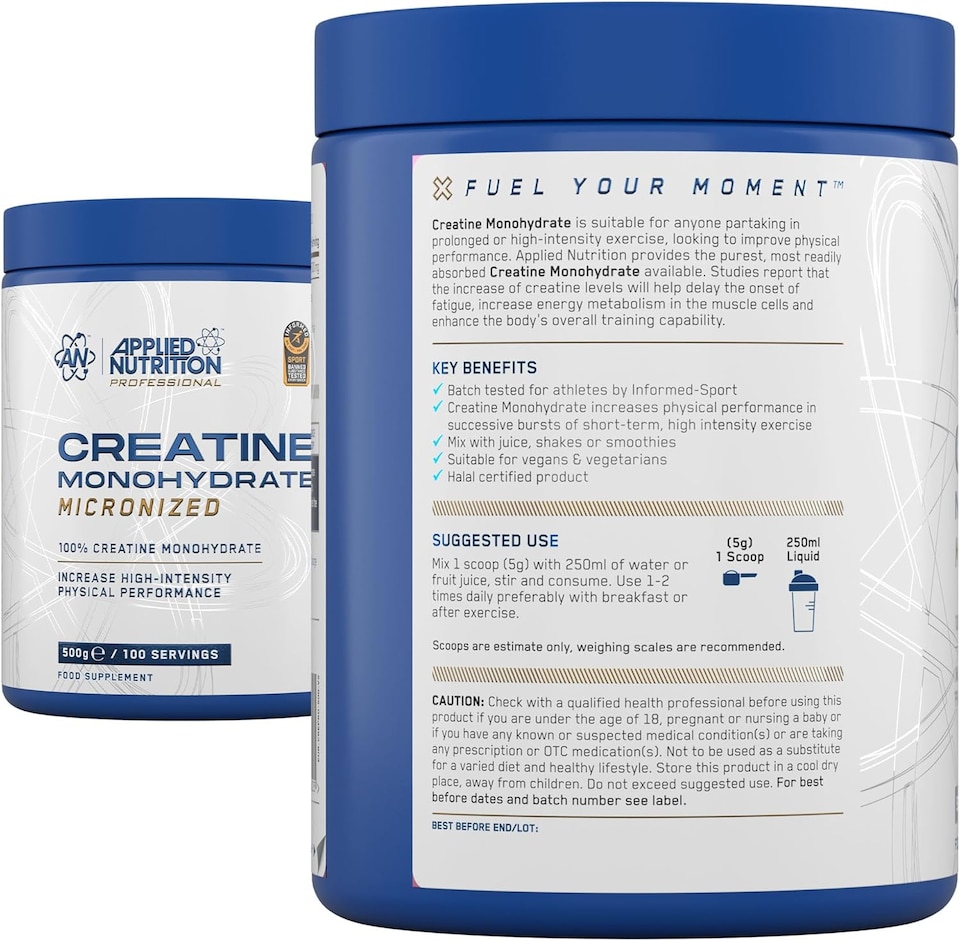 image 1 of Applied Nutrition Creatine Monohydrate Powder - Unflavoured - 100 Servings