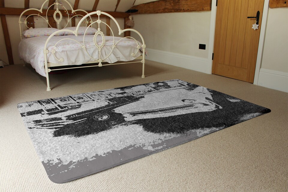 image 1 of Cool Cars Satin Silver Rug | Multi
