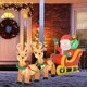 image 2 of HOMCOM 8ft Christmas Inflatable Santa Claus on Sleigh, LED Lighted Decoration