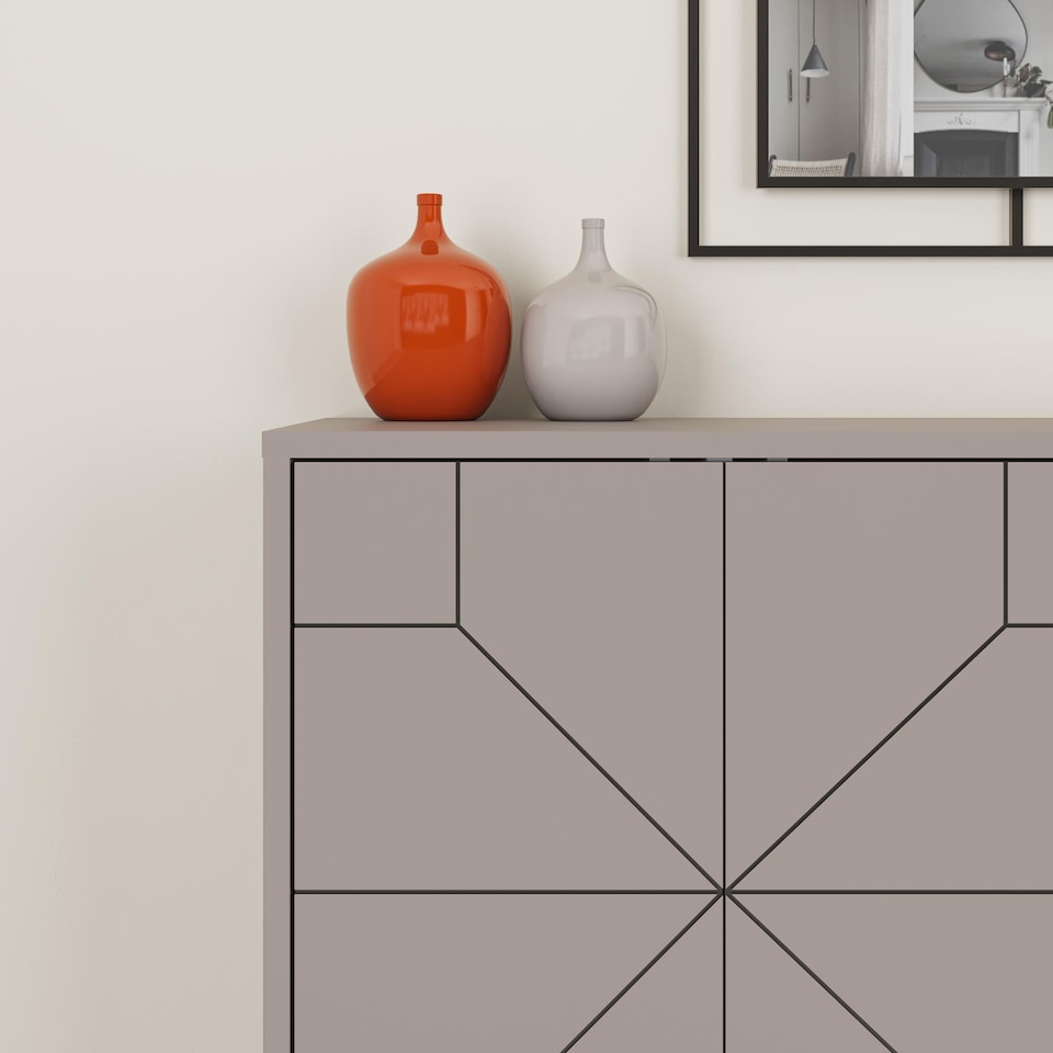 image 1 of Decortie Dune Sideboard Cabinet 123cm Mocha Grey