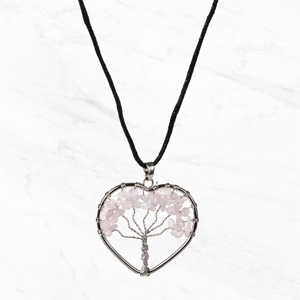 image 1 of Myga Tree Life Pendants - Rose Quartz