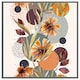 image 3 of Orange geometric with flowers (Picture Frame) Black | XS
