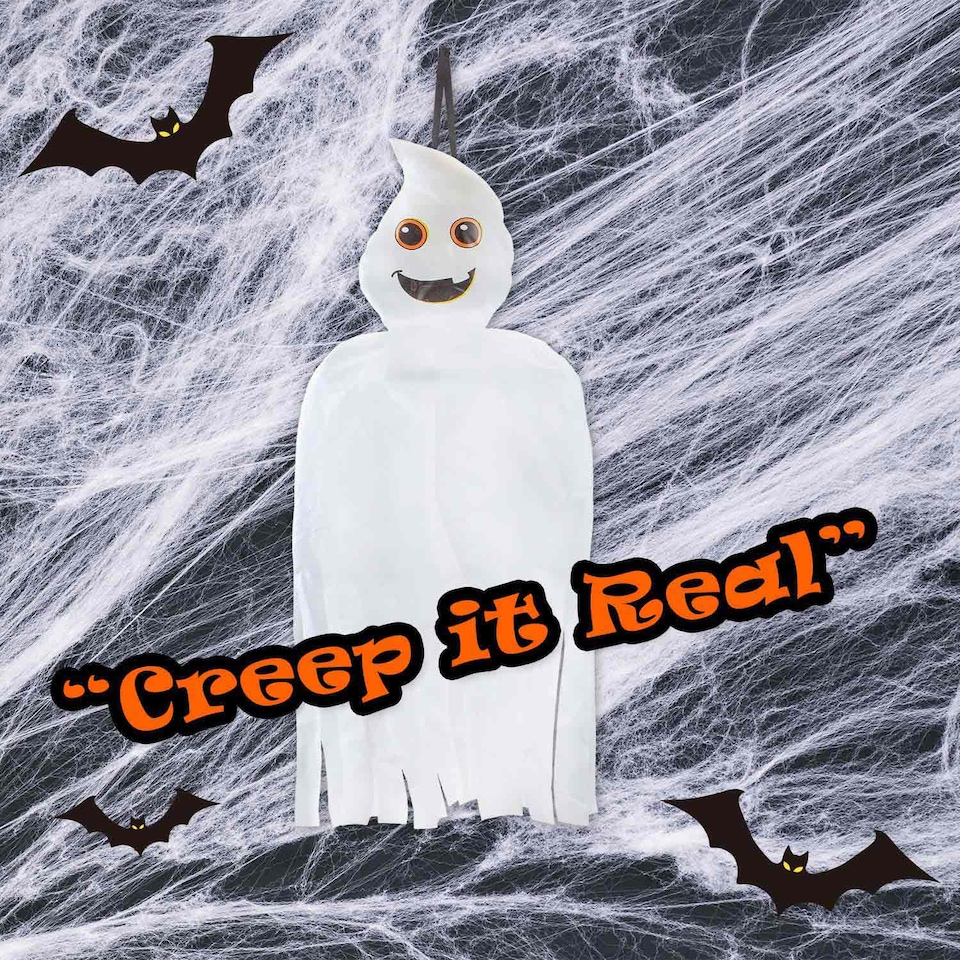 image 1 of PMS Hanging Ghost Halloween Decoration - 90 x 39.5 cm, White