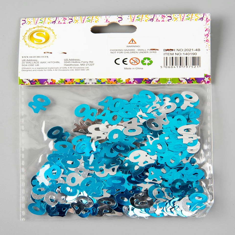 image 1 of 4 x 14g 40th Blue Happy Birthday Confetti