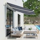 image 8 of Outsunny Garden Sun Shade Canopy Retractable Awning, 4 x 3(m), Grey 