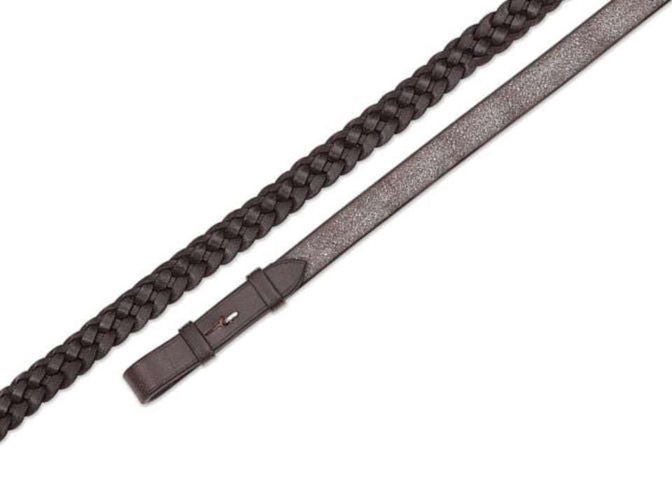 image 1 of Shires Aviemore Plaited Leather Reins | Brown | Size: 54X3/4 Inch
Colour: H.Brown