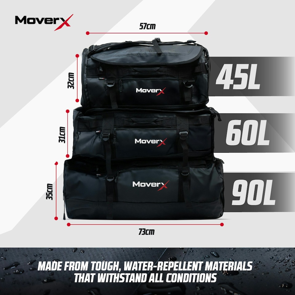 image 1 of MoverX 45L Heavy Duty Waterproof Rucksack Black