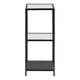 image 2 of Seaford Narrow Black Metal Bookcase with 2 Glass Shelves