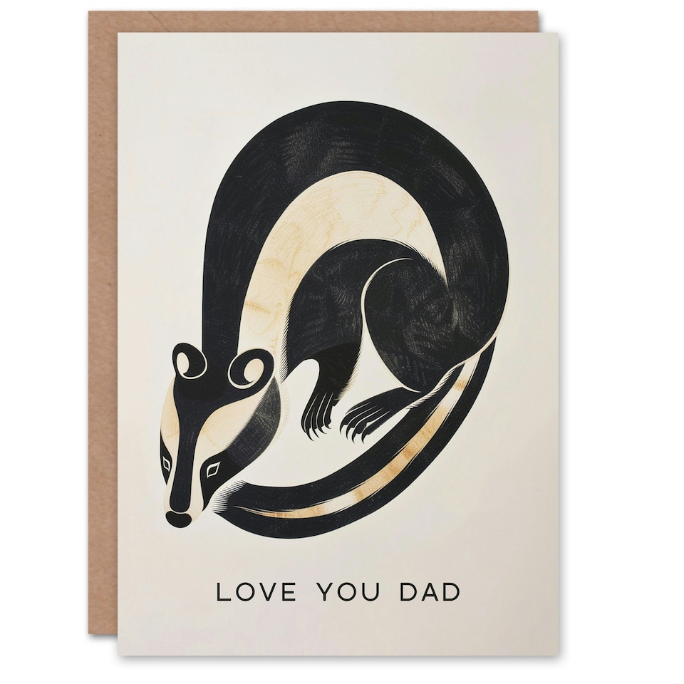 image 1 of Love You Inuit Style Badger Fathers Day Dad Card