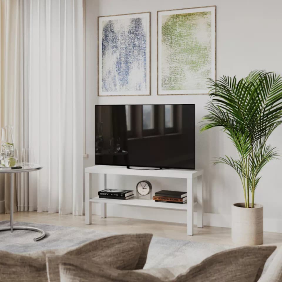 image 1 of URBNLIVING 2 Tier TV Bench Entertainment Media Stand 90cm | Multi | White | 1
