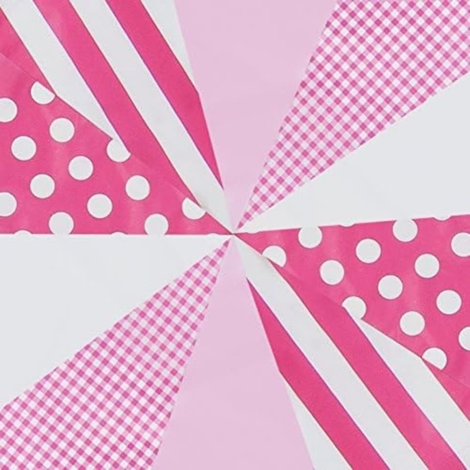 image 1 of Pink Mix Baby Shower Party Bunting 10m with 20 Pennants