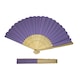 image 3 of Light Purple Paper Foldable Hand Held Bamboo Wooden Fan by Parev
