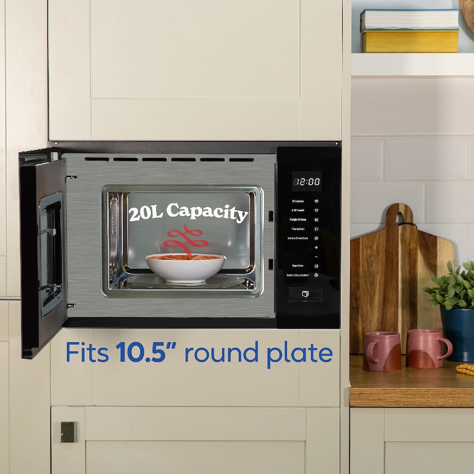 image 1 of Russell Hobbs RHBM2002B Integrated Microwave 20L 800W Black Defrost Function