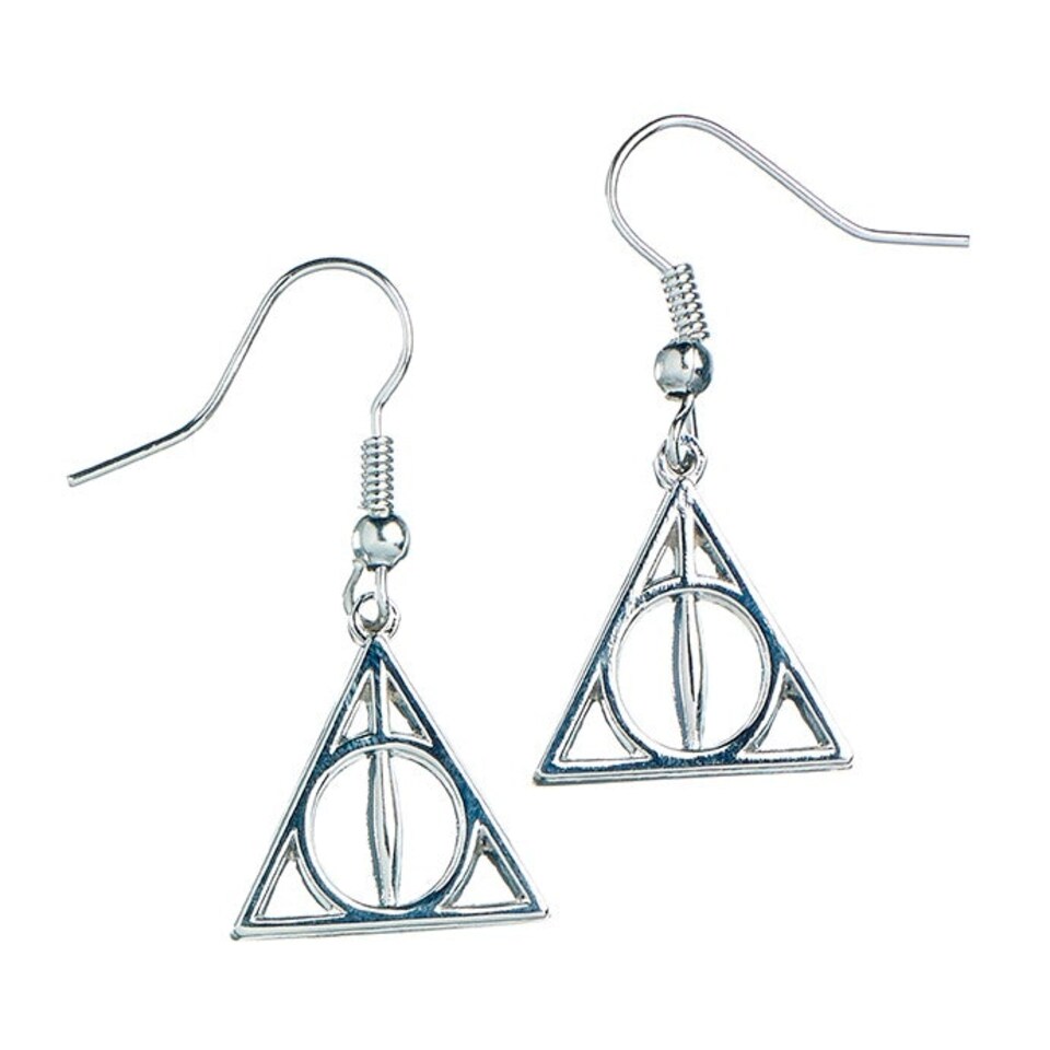 image 1 of OFFICIAL Sterling Silver Harry Potter Deathly Hallows Earrings HE0054