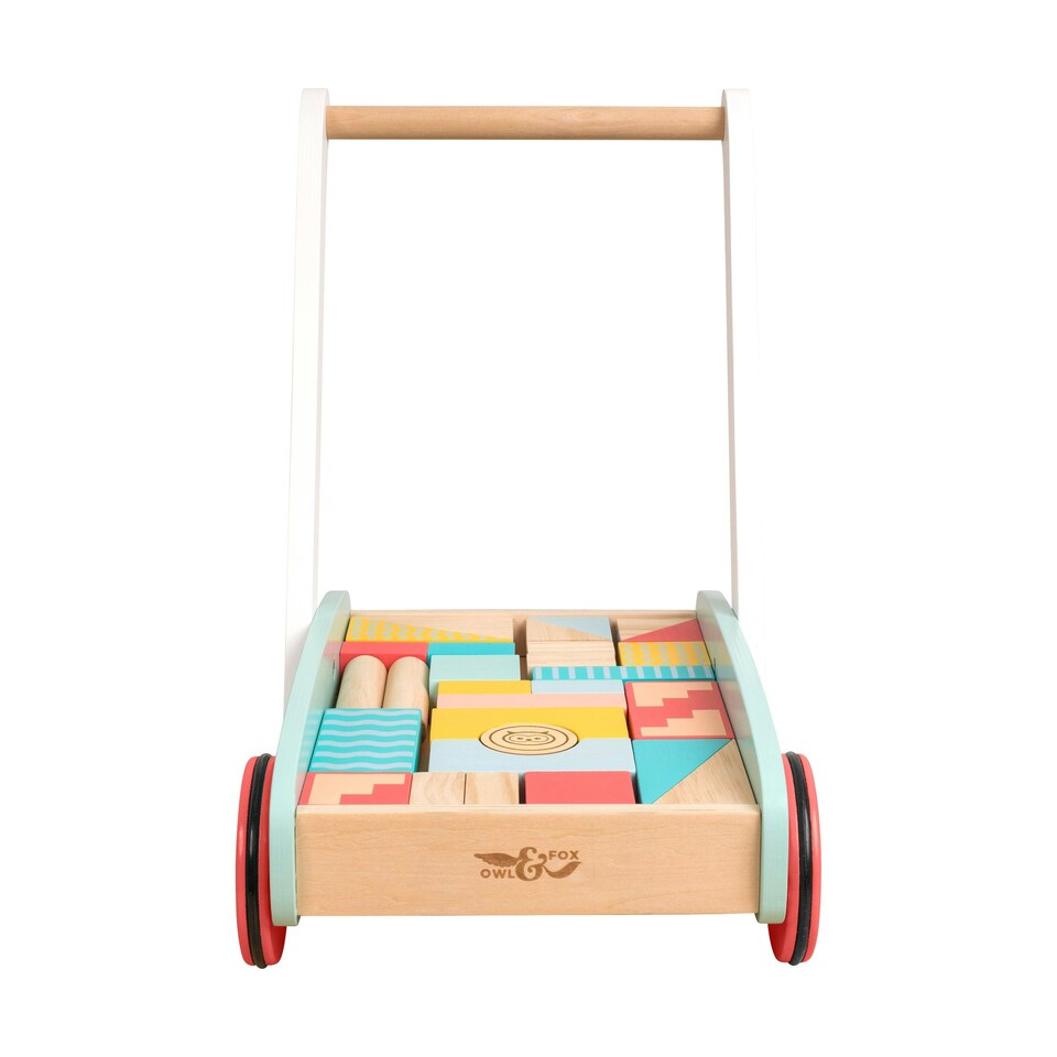image 1 of Owl & Fox Wooden Baby Walker and Blocks - FSC® certified