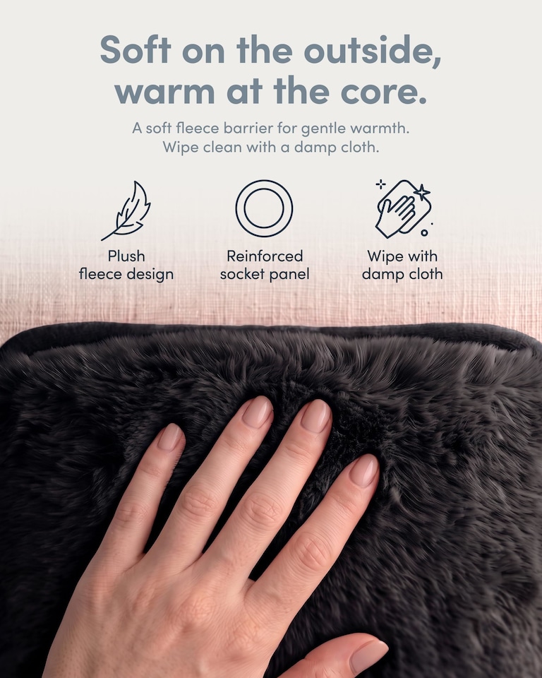 image 1 of Keplin Rechargeable Electric Hot Water Bottle Flannel Cover Auto Shut Off