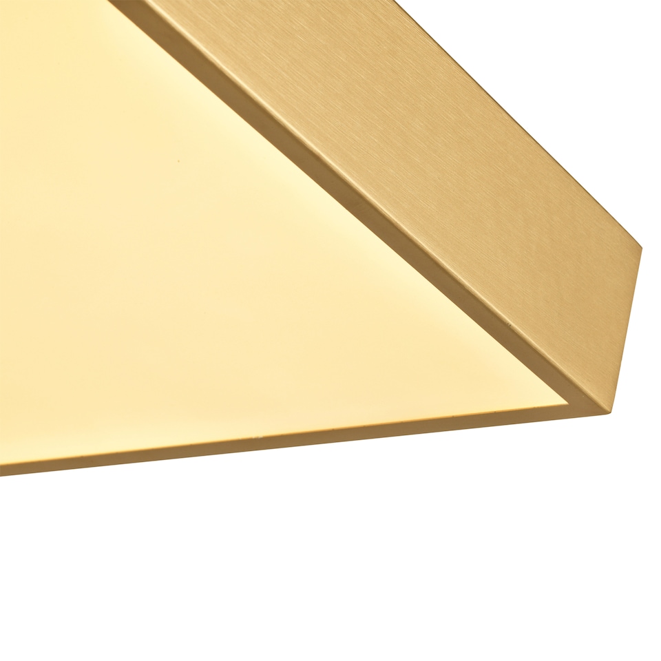 image 1 of Modern 25w LED Flush Square Ceiling Light in Brushed Gold with Opal Diffuser | Gold