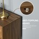 image 7 of HOMCOM Two-Drawer Herringbone Bedside Table Home Cabinet Bedroom Storage Brown
