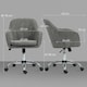 image 7 of HOMCOM Modern Velvet Office Desk Chair for Bedroom, Living Room, Grey Grey