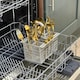image 9 of SPARES2GO Universal Dishwasher Cutlery Basket Removable Handle Grey 225mm