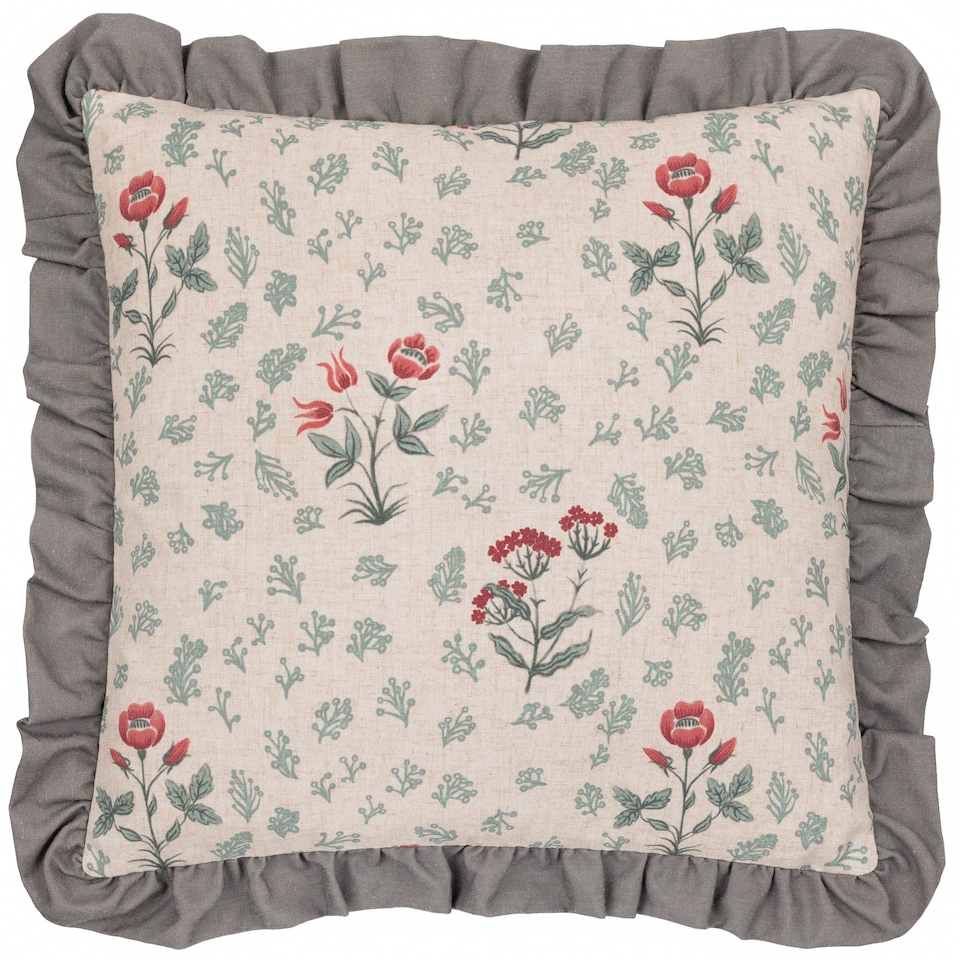 image 1 of Seventy Three Linen Renata Floral Printed Ruffle Cushion