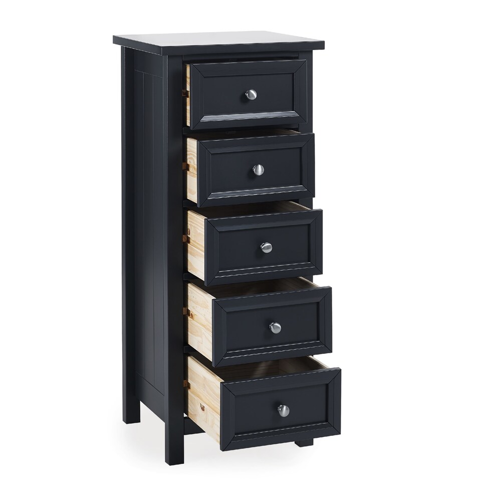 image 1 of Premium Solace 5 Drawer Tall Chest - Anthracite