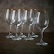 image 2 of Amber Gold Rimmed Wine Glass Drinking Glasses Sets Gift | Clear | Clear