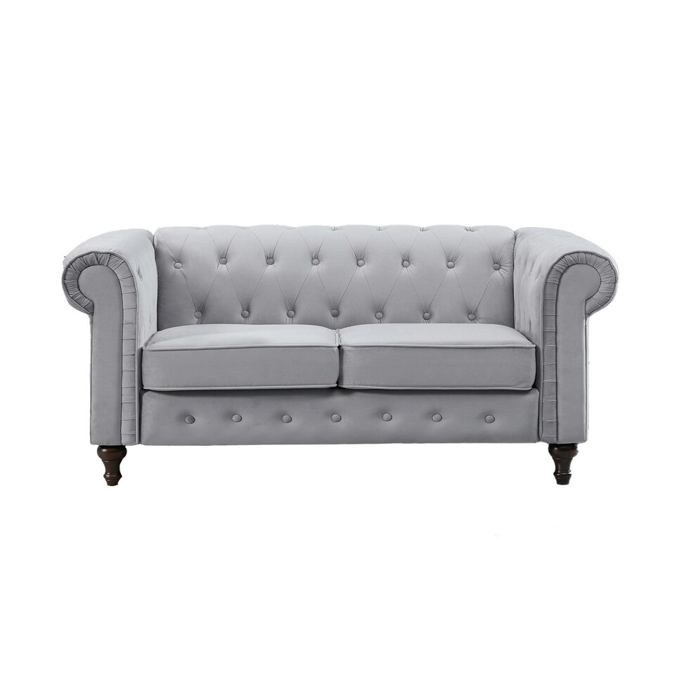 image 1 of Pelham 2 Seat Velvet Sofa - Grey