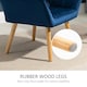 image 5 of HOMCOM Luxe Velvet-Feel Accent Chair w/ Wide Arms Slanted Back Wood Legs Blue