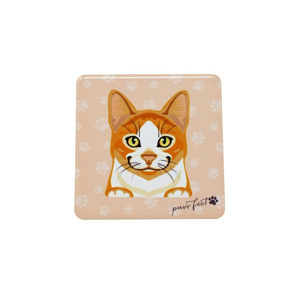 Mulberry Designs Pet Coaster Cat Purrfect Ginger & White