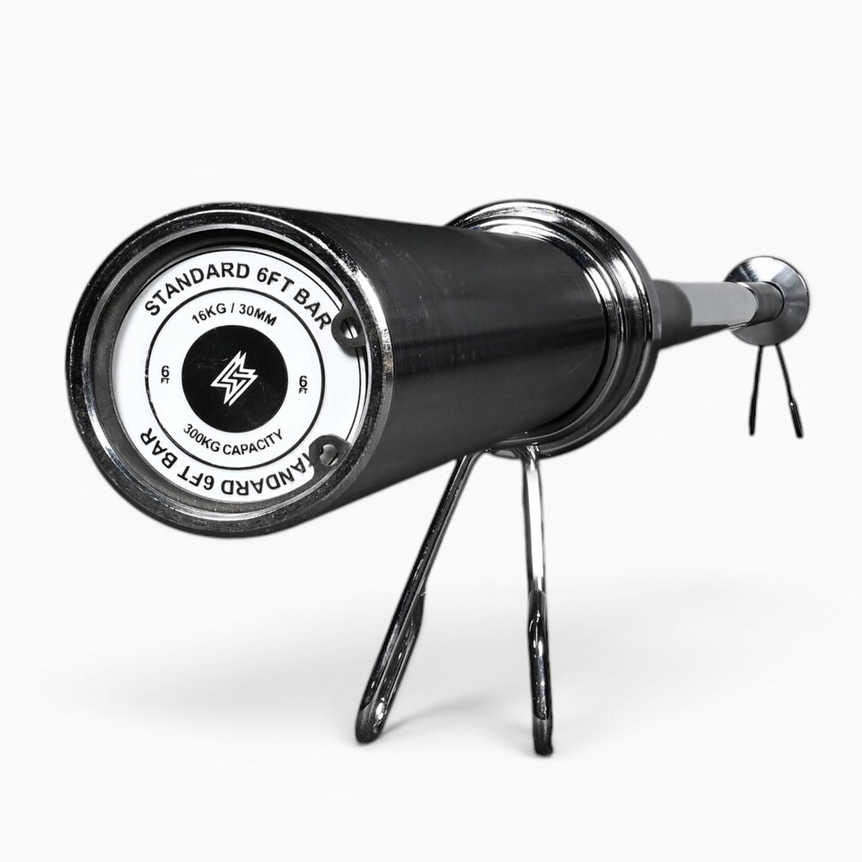 image 1 of GYM SETS GymSets Olympic 2" Barbell | - 6ft Barbell + Clips / Black