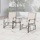image 7 of Outsunny Double Glider Companion Rocking Chairs Loveseat Garden Table Beige