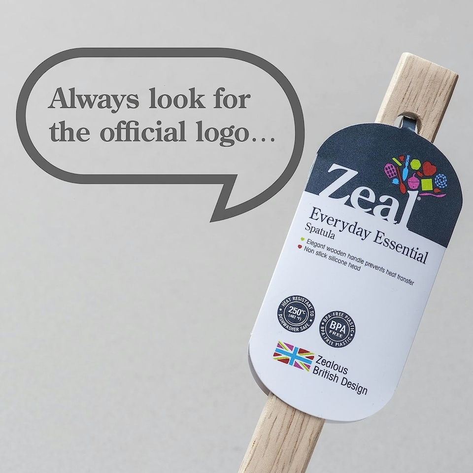 image 1 of Zeal Silicone Spatula with Wooden Handle, Aqua Blue