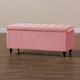 image 1 of 137cm Cubed Ottoman Storage Box,Pink Velvet Upholstered Chesterfield Storage Ottoman Box with Wooden Legs