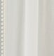 image 3 of Pair of Tahiti Cream Pom-Pom Trim Linen Look Voile Panels with Rod Pocket Header 229 CMS
