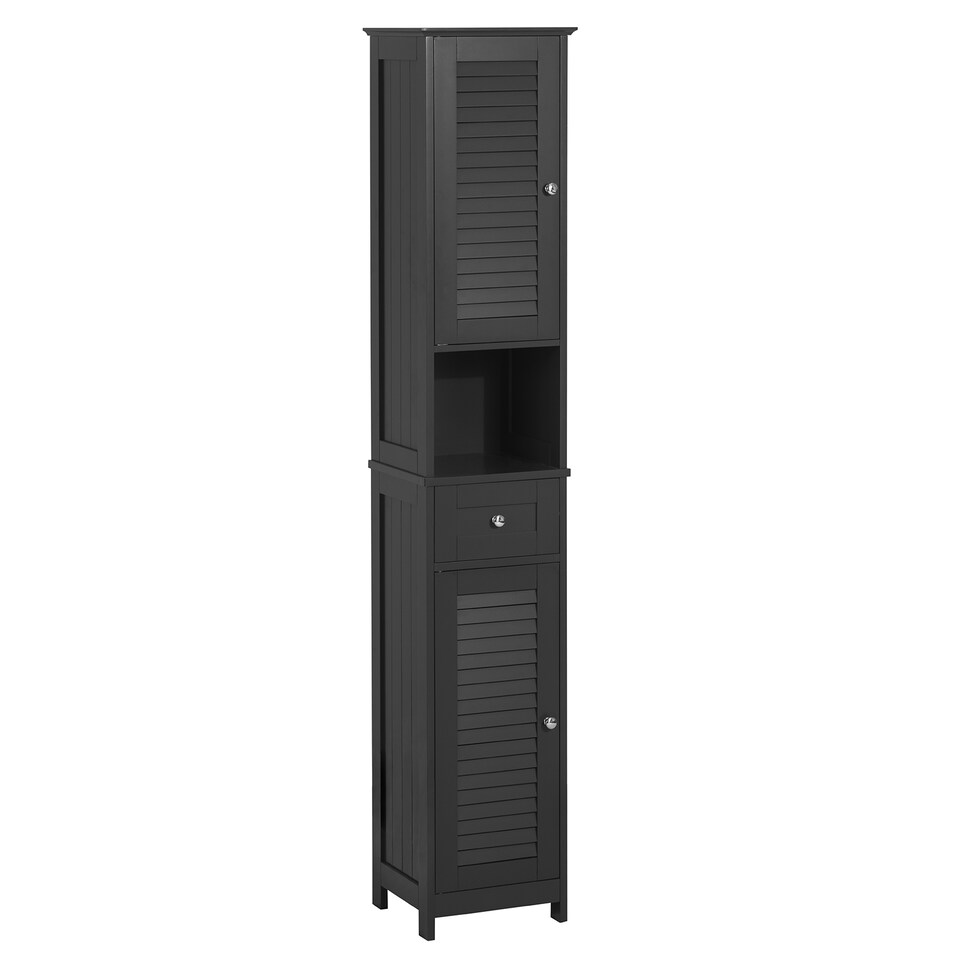 image 1 of SoBuy FRG236-DG,Tall Bathroom Storage Cabinet with 2 Shutter Doors | Grey | Grey | 1