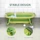 image 7 of HOMCOM Baby Bath Tub for Toddler Foldable w Baby Cushion for 0-3 Years Green