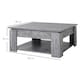 image 3 of HOMCOM 2 Tier Coffee Table Accent End Console Table Bottom Shelf Grey