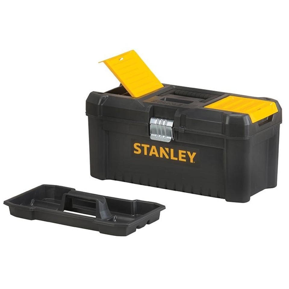 Stanley Hand Tools Basic Toolbox With Organiser Top - Multi Colour - 16in (406 x 205 x 195mm)