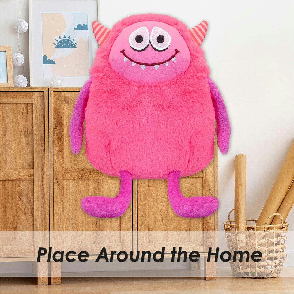 image 1 of Shy Monster Soft Toy Cute Plushie Huggable Cuddly Stuffed Toy Gift 23cm Orange