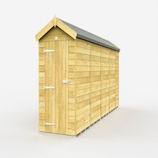 4 x 17 Feet Apex Shed - Single Door Without Windows - Wood - L503 x W118 x H217 cm | Brown