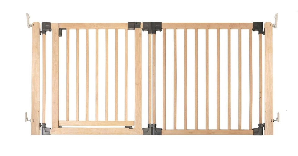 image 1 of Safetots Wooden Multi Panel Room Divider, up to 176cm, Natural Wood, 76cm Tall, Flexible Room Divider for Baby and Toddler | Cream | Natural